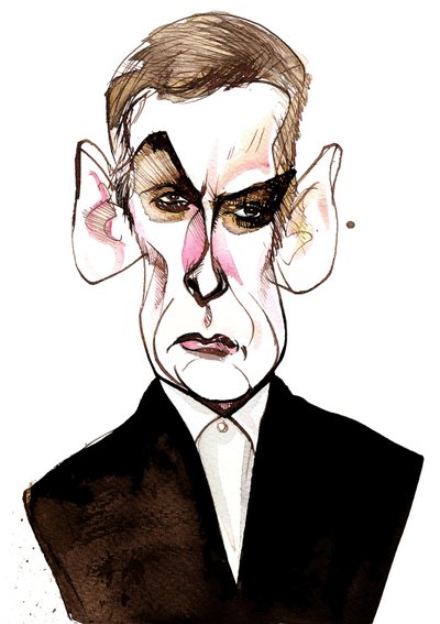 Scottish actor and film director Peter Capaldi; caricature by Neale Osborne